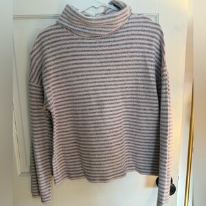 A New Day Pink and Cream Striped Knit Scarf